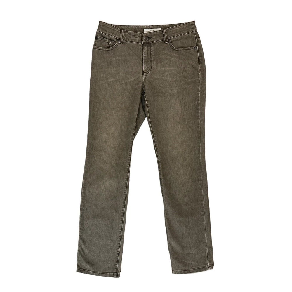 CHICO’S Platinum Denim Jeans Gray Distressed Stretch Size 0.5R Women’s Size 6